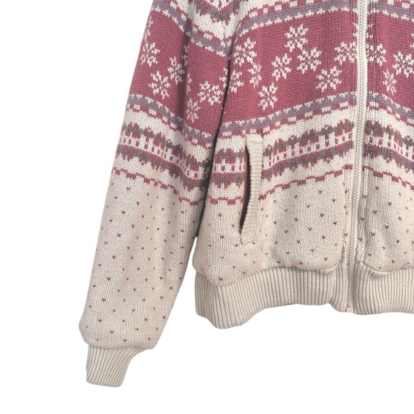 R.O.C. Vintage Fair Isle Reversible Sweater Jacket M - Picture 5 of 11